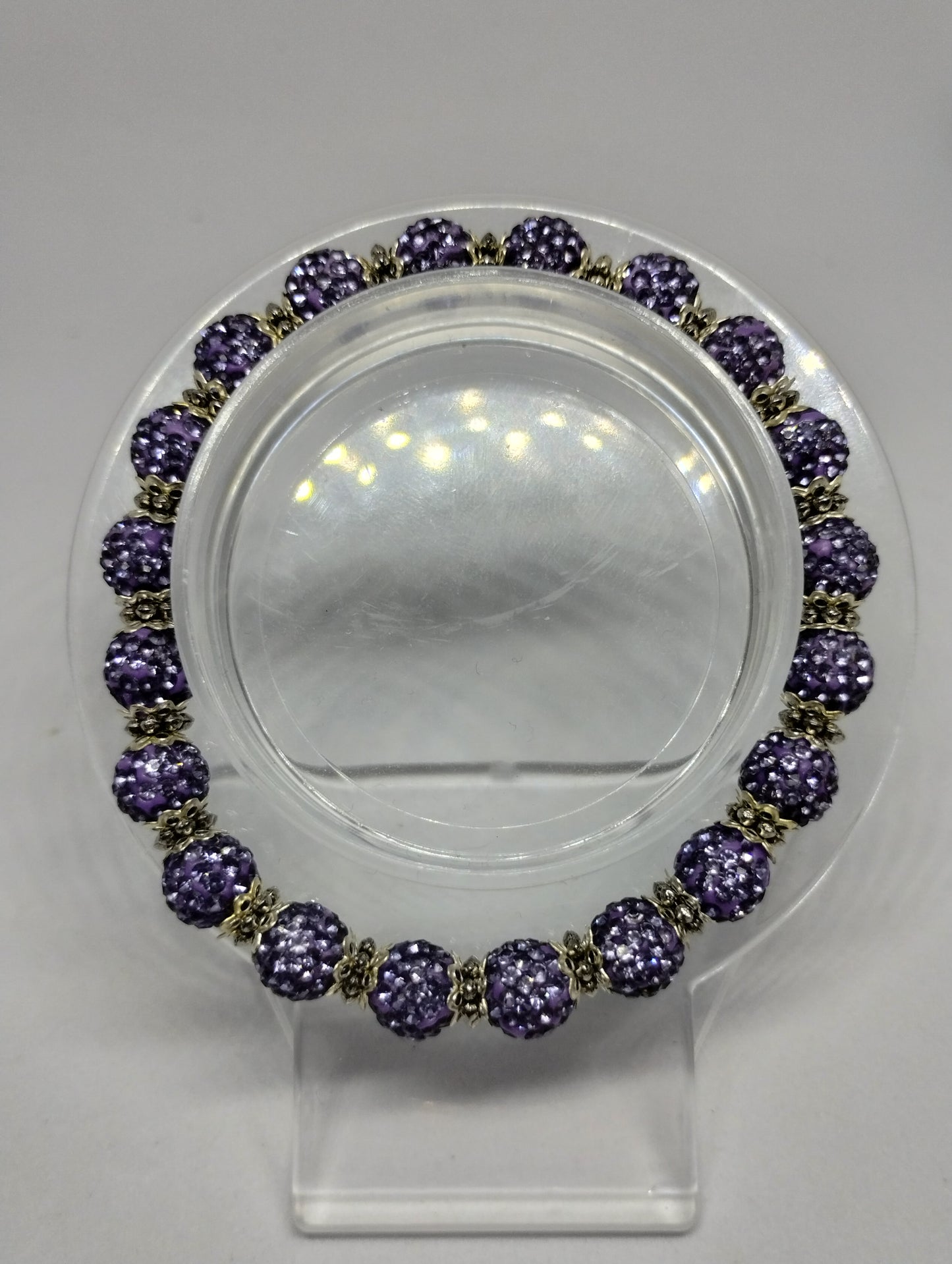 PURPLE BRACELET AND EARRINGS SET