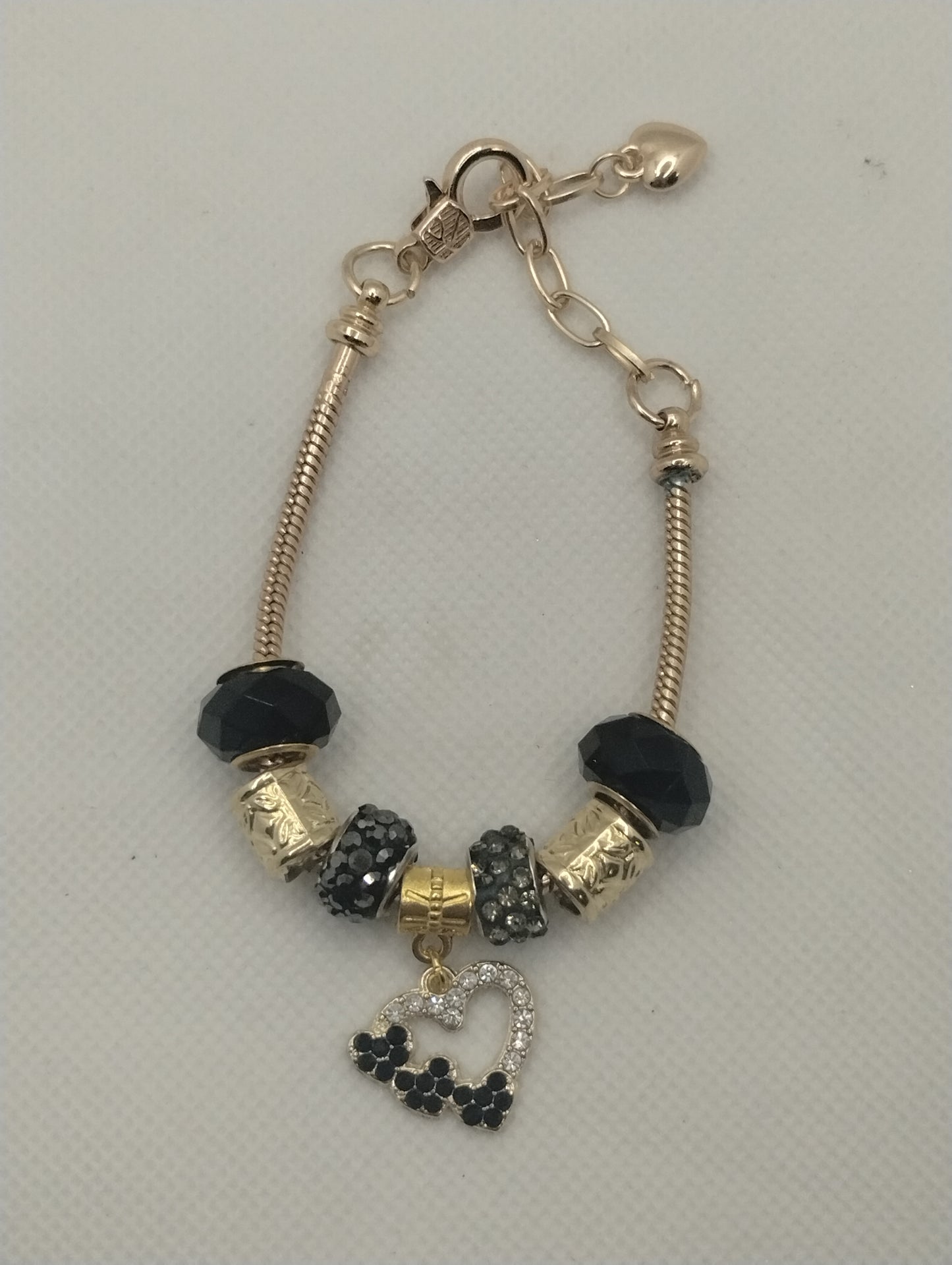 BLACK AND GOLD EUROPEAN STYLE BRACELET