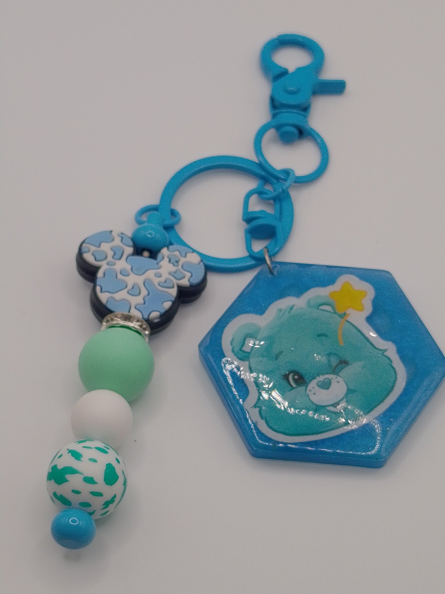 BLUE CARE BEAR KEY CHAIN