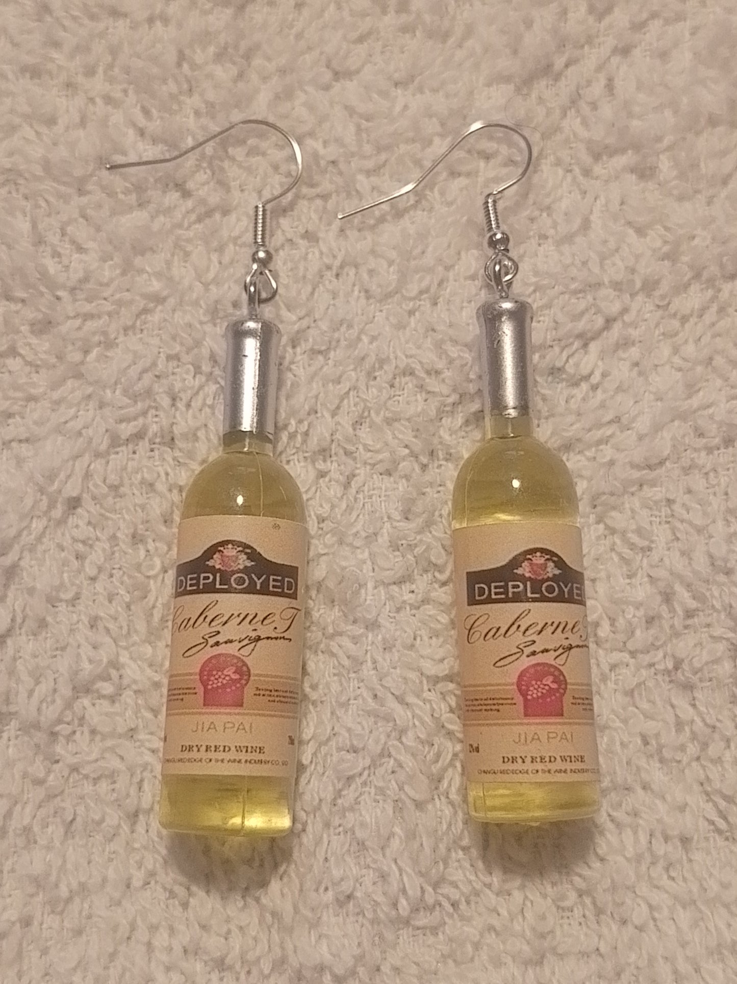 YELLOW WINE BOTTLE EARRINGS