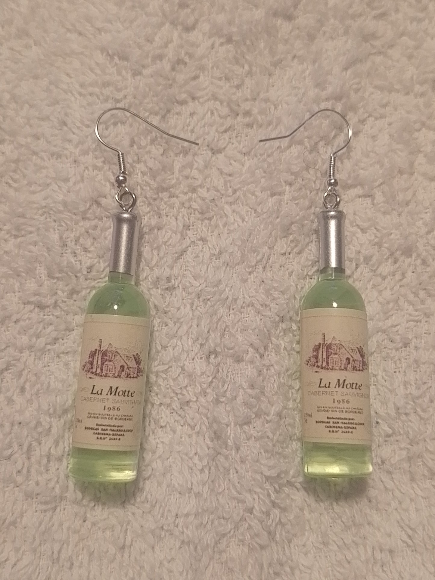 GREEN WINE BOTTLE EARRINGS