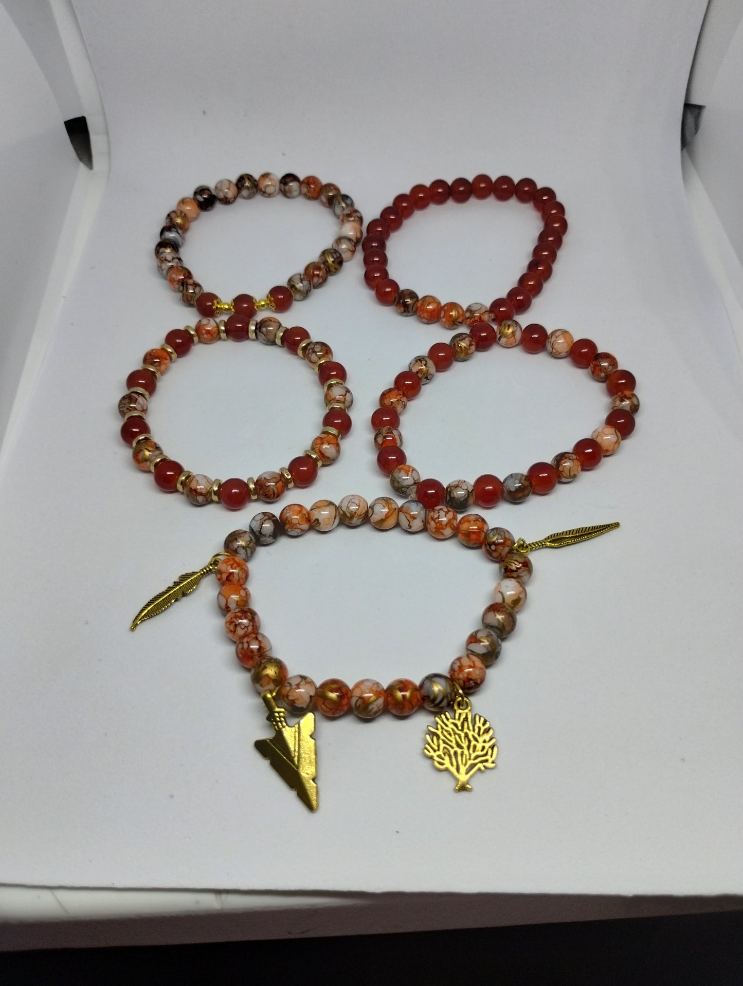 ORANGE AND GOLD BRACELET SET