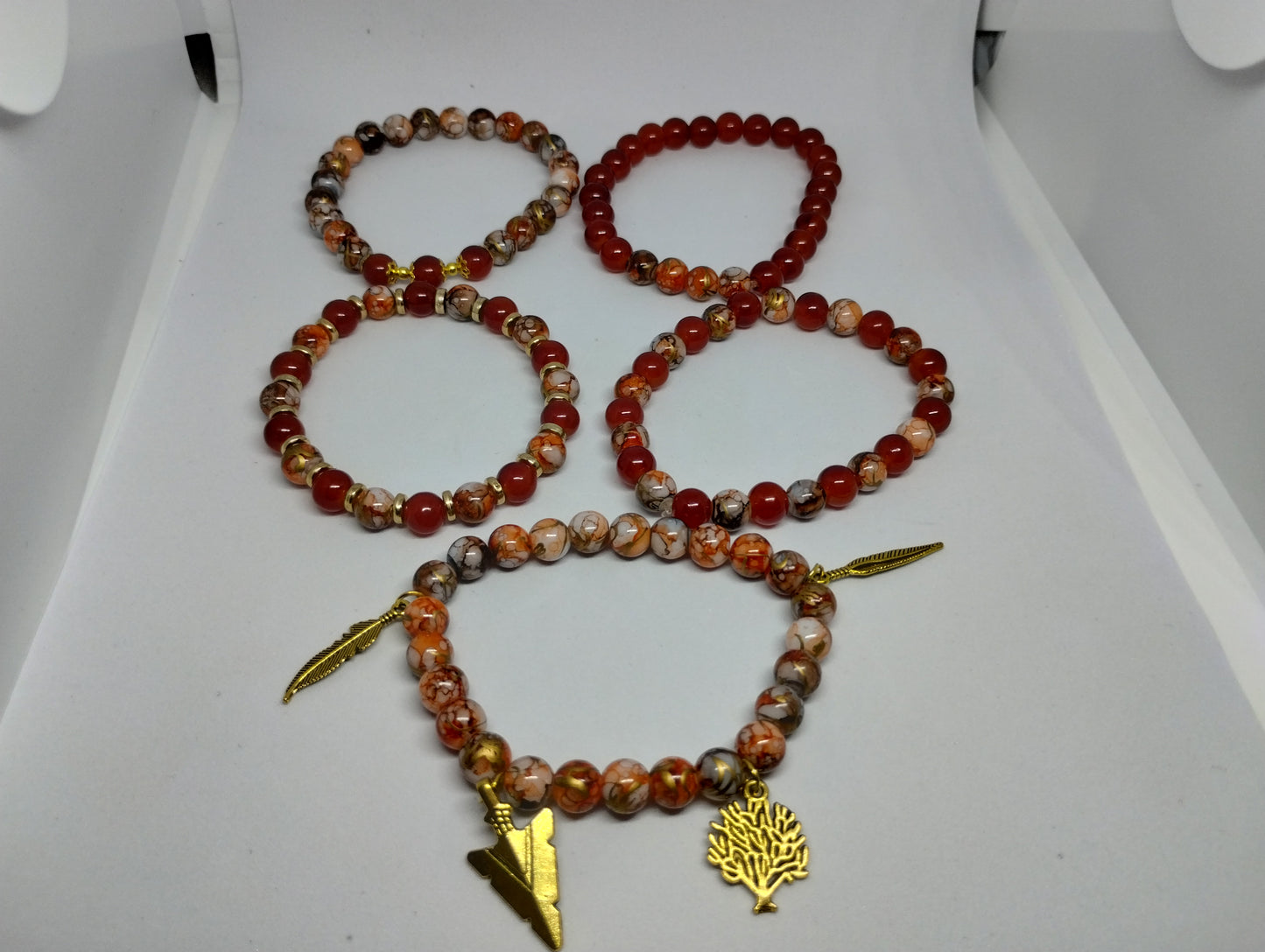 ORANGE AND GOLD BRACELET SET