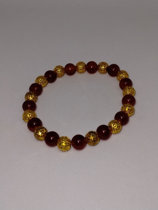 DARK ORANGE AND GOLD BRACELET