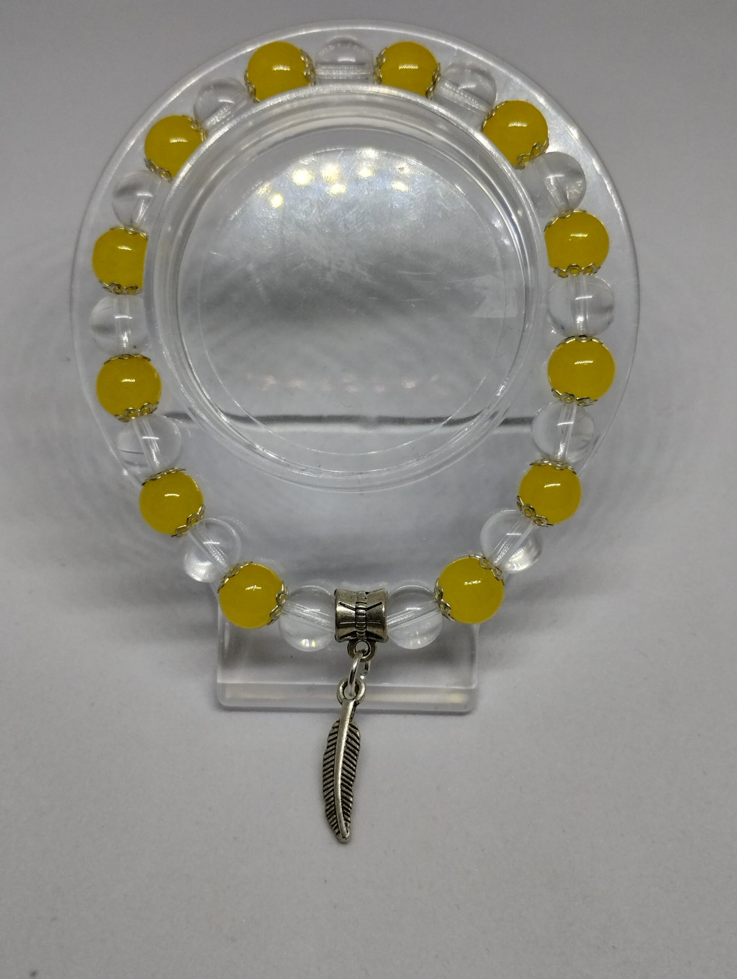 YELLOW AND WHITE BRACELET