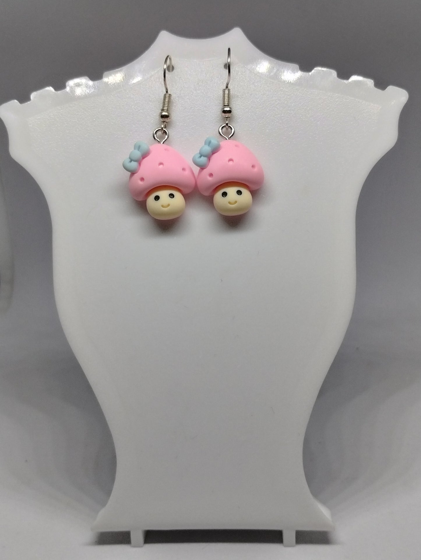 PINK MUSHROOM EARRINGS