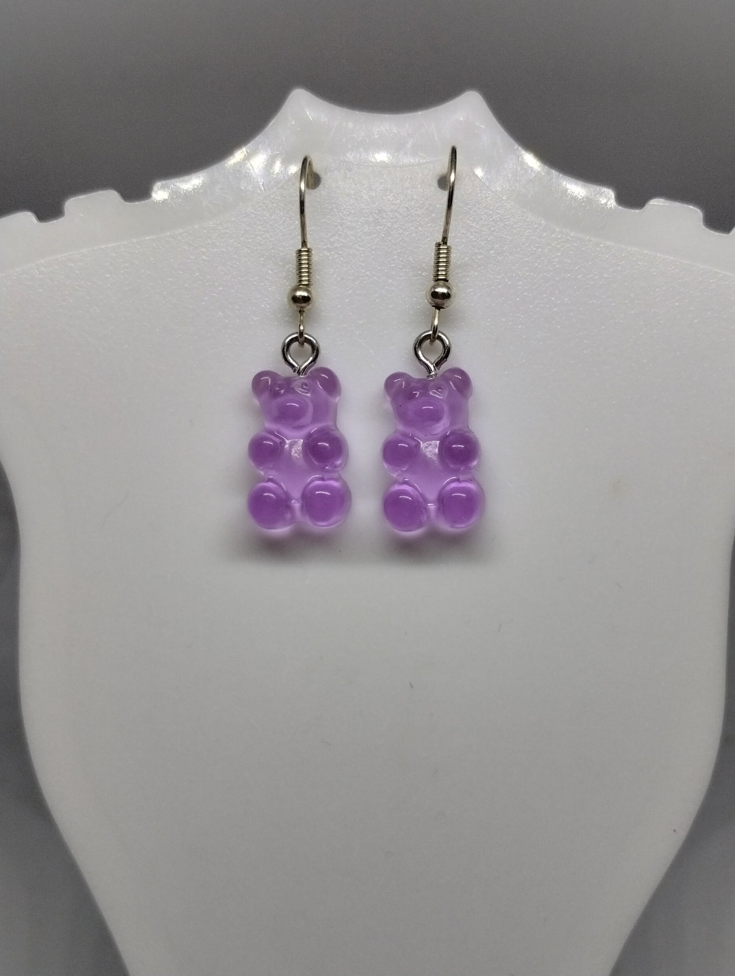 PURPLE GUMMY BEAR EARRINGS