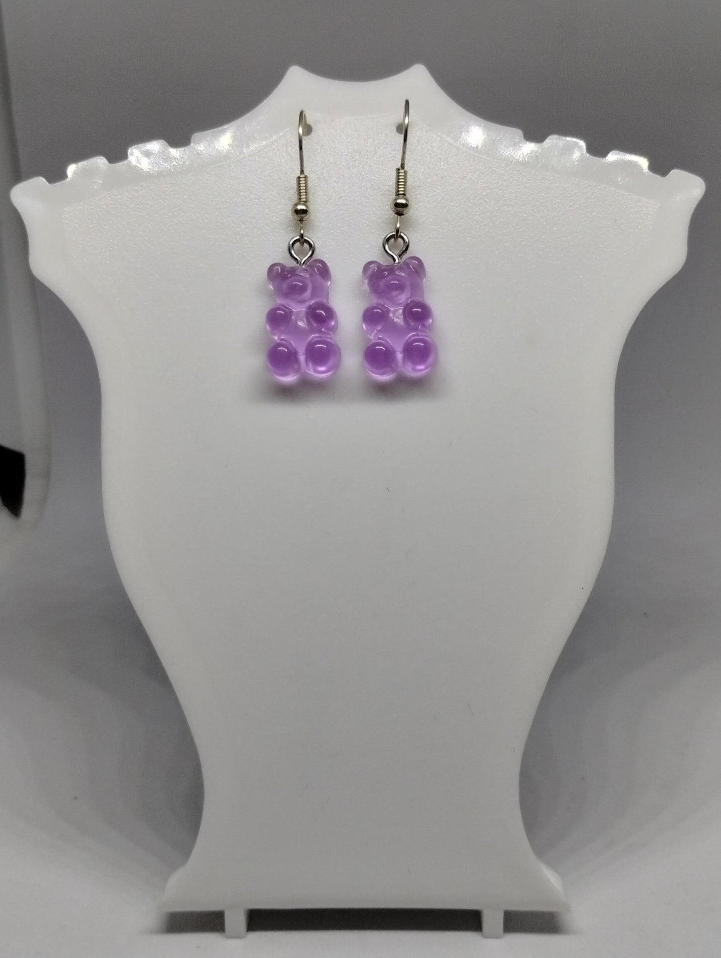 PURPLE GUMMY BEAR EARRINGS