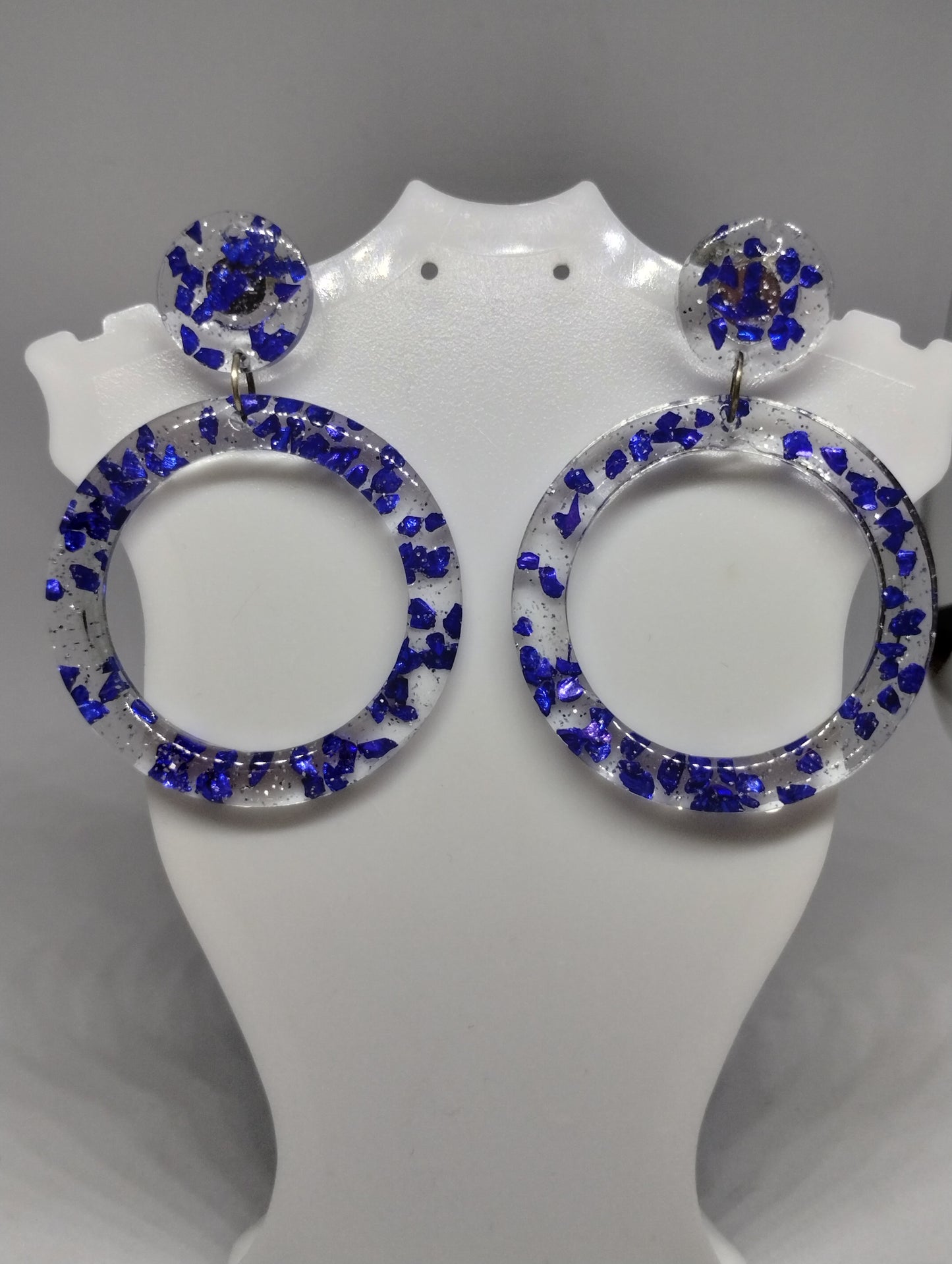 CLEAR AND BLUE EARRINGS