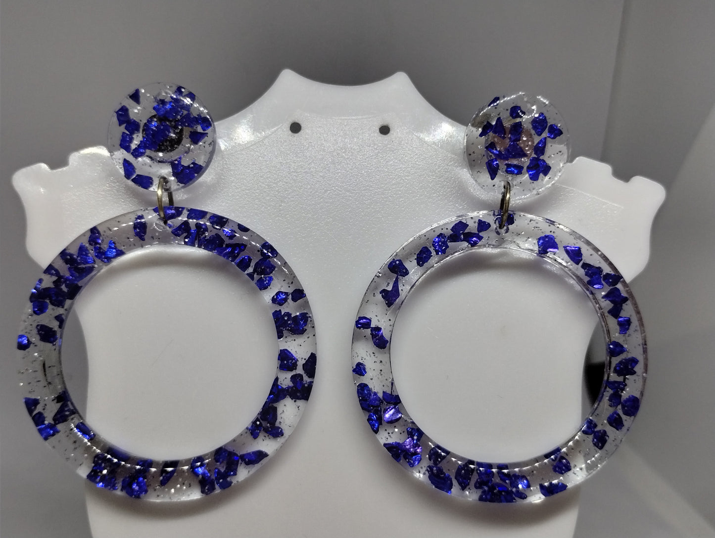 CLEAR AND BLUE EARRINGS