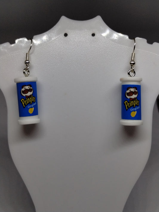 BLUE PRINGLES EARRINGS