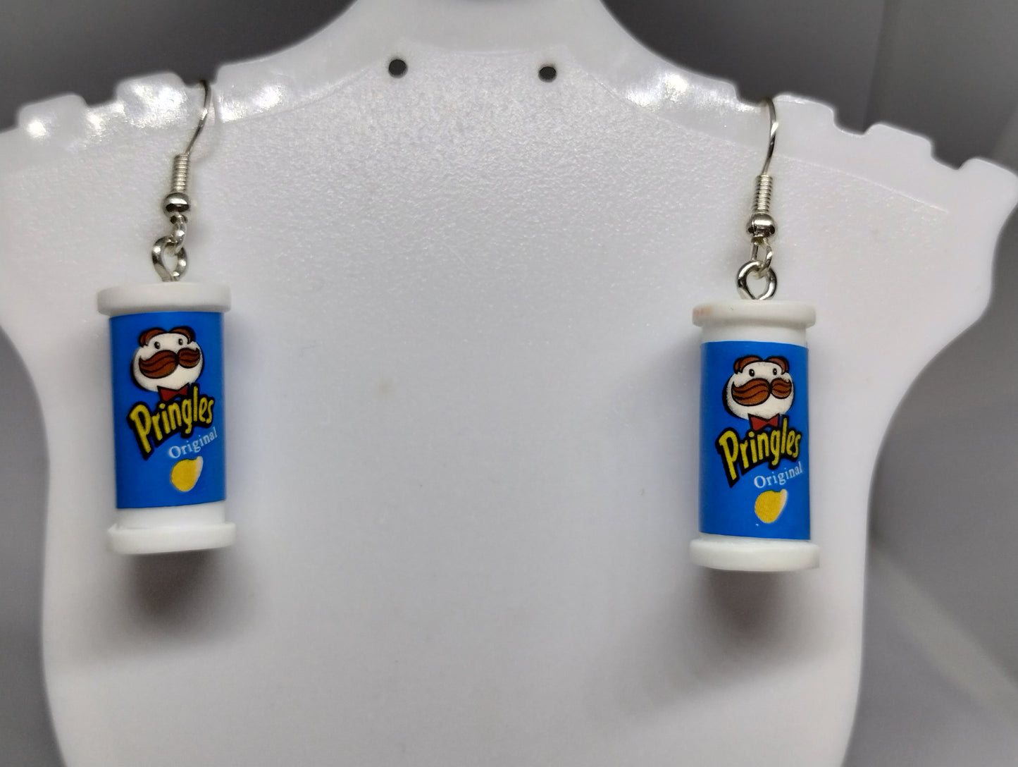 BLUE PRINGLES EARRINGS