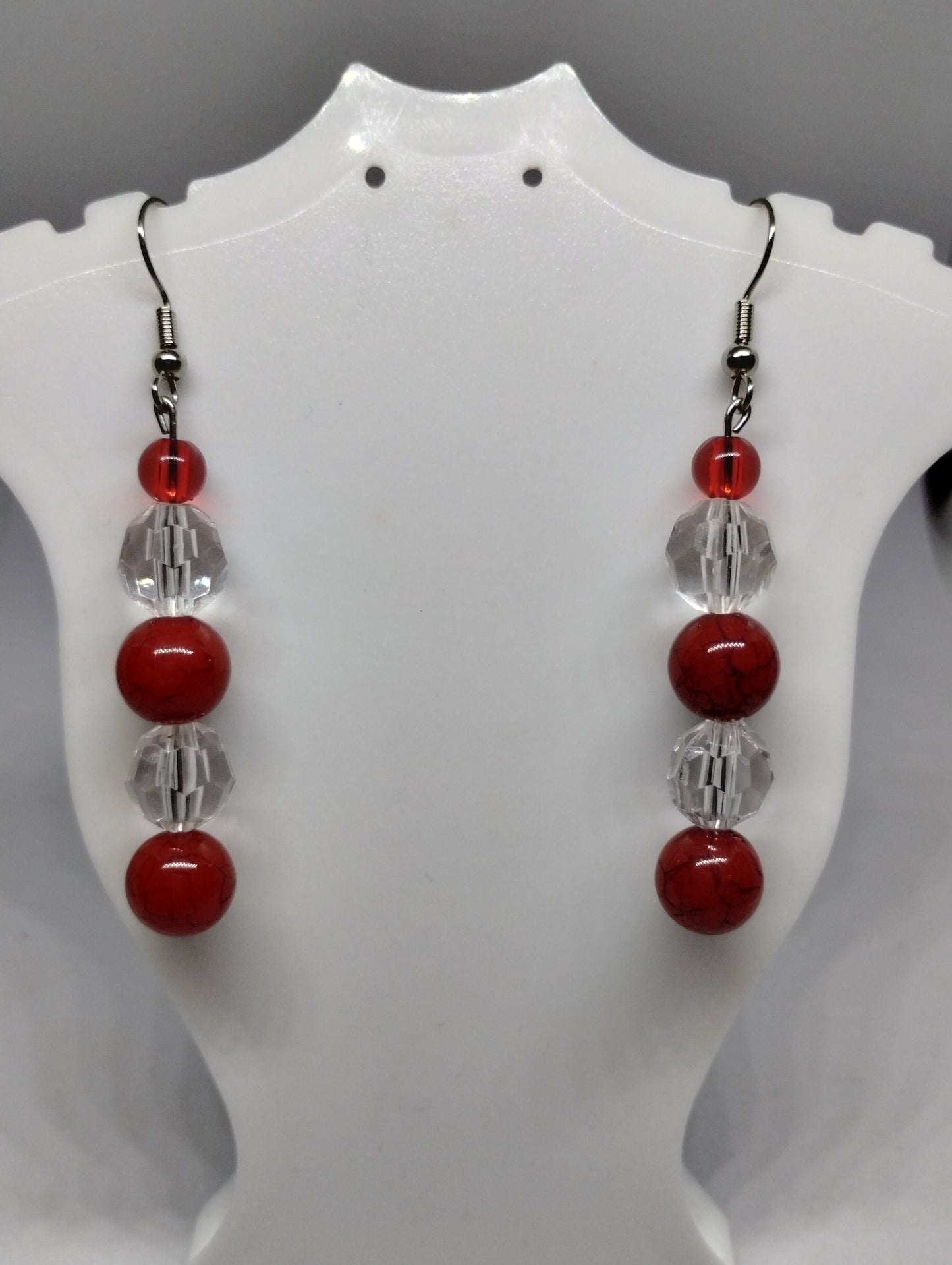 RED AND WHITE EARRINGS