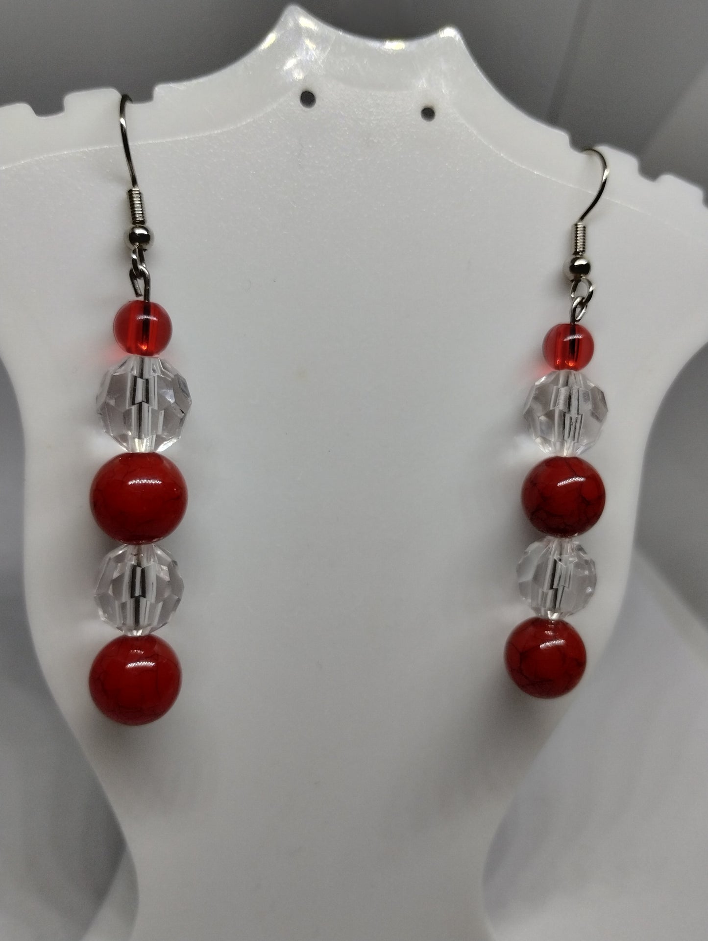 RED AND WHITE EARRINGS