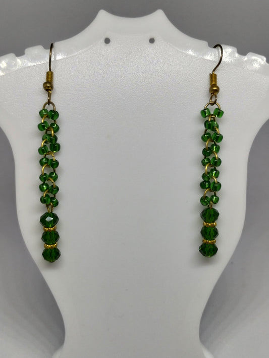 GREEN CRYSTAL EARRINGS