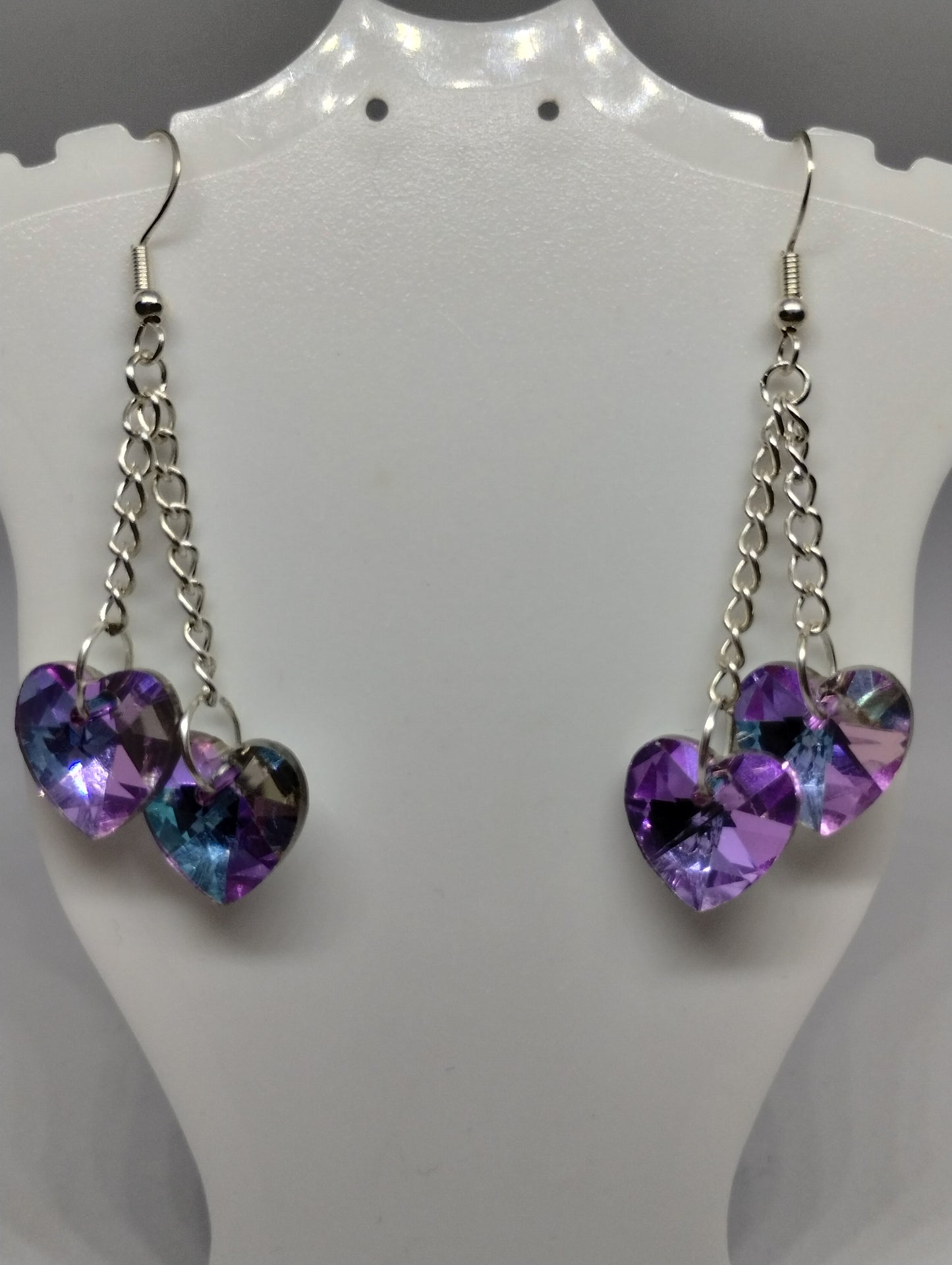 RAINBOW HEMATITE HEART EARRINGS