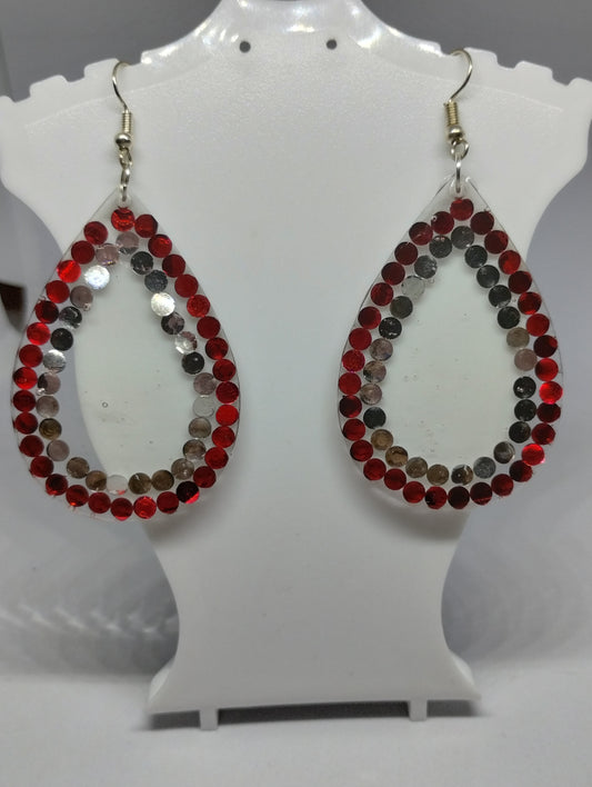 RED AND SILVER EARRINGS