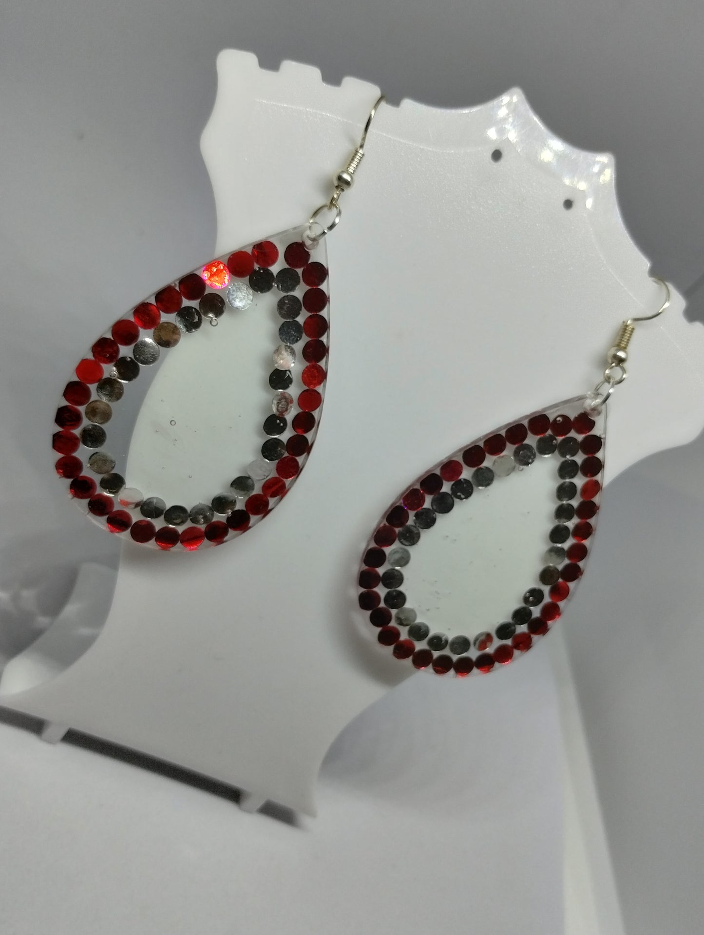 RED AND SILVER EARRINGS