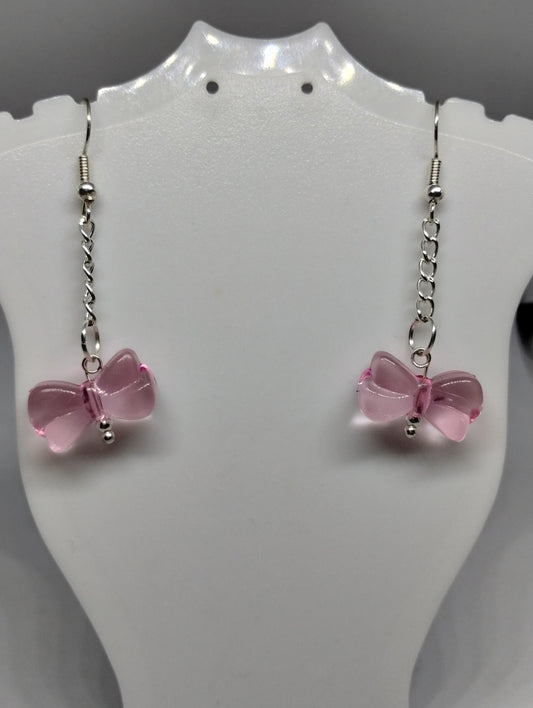 PINK BOW EARRINGS