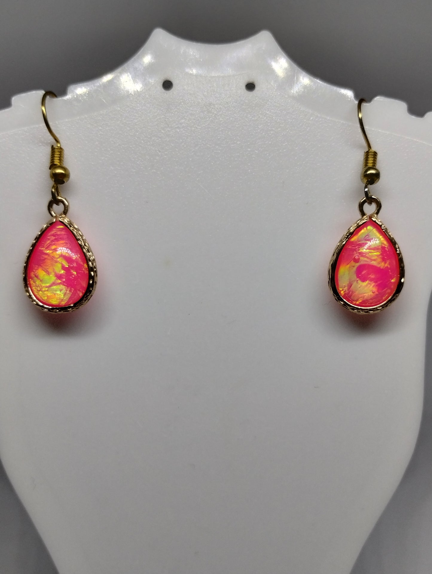 PINK FIRE OPAL EARRINGS