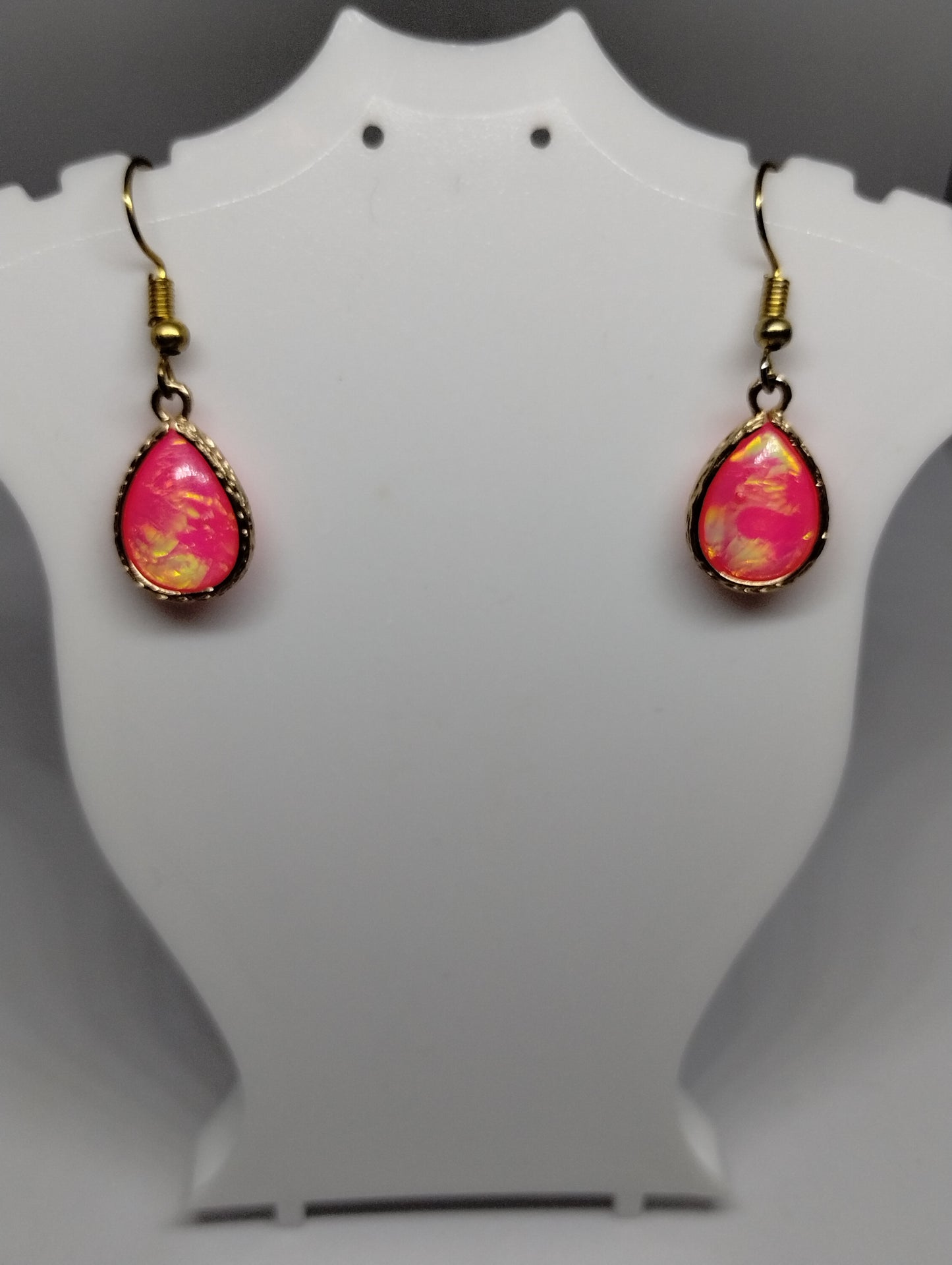 PINK FIRE OPAL EARRINGS