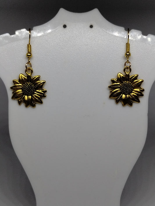 GOLD SUNFLOWER EARRINGS