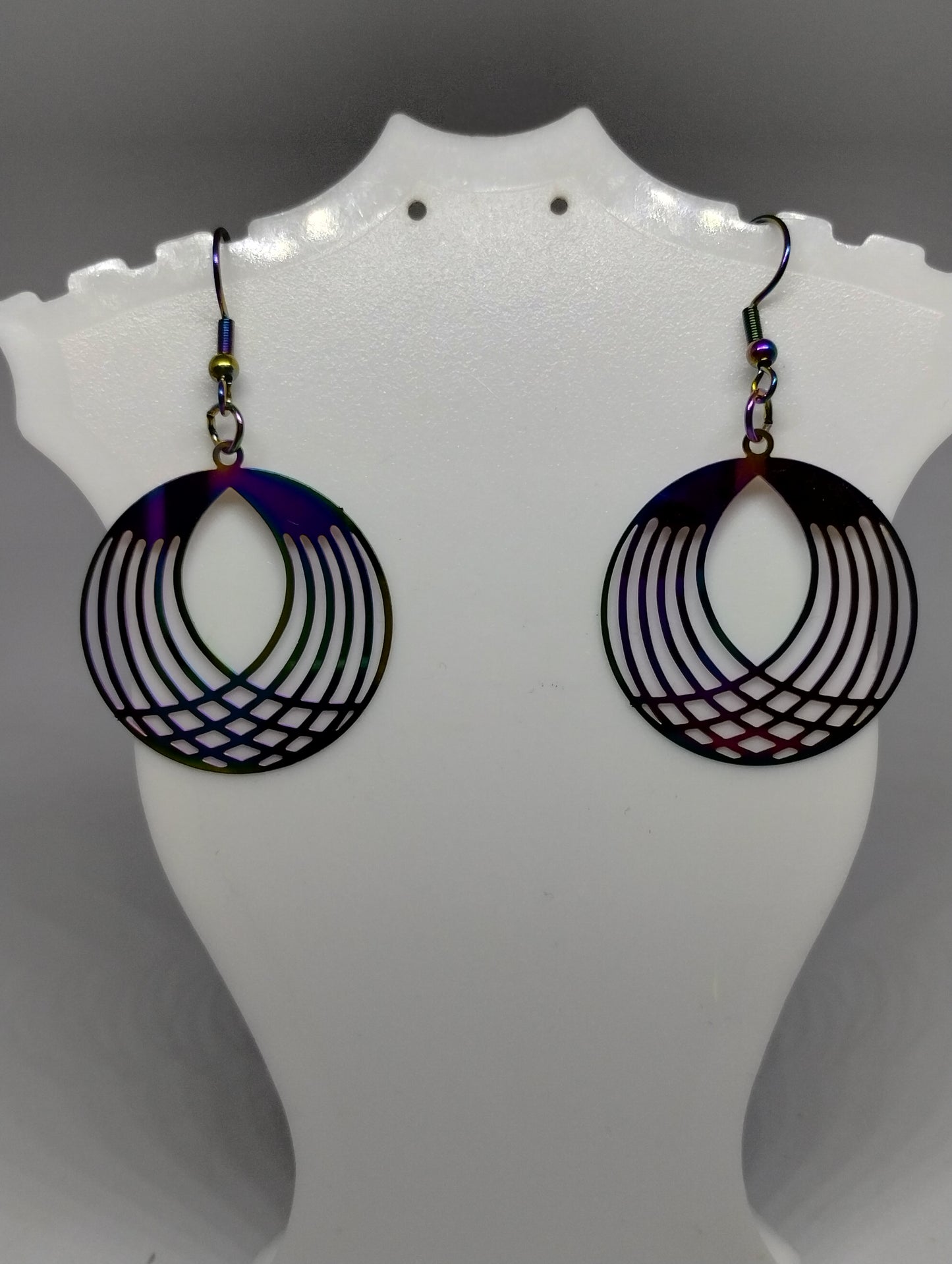 IRIDESCENT CIRCLE EARRINGS