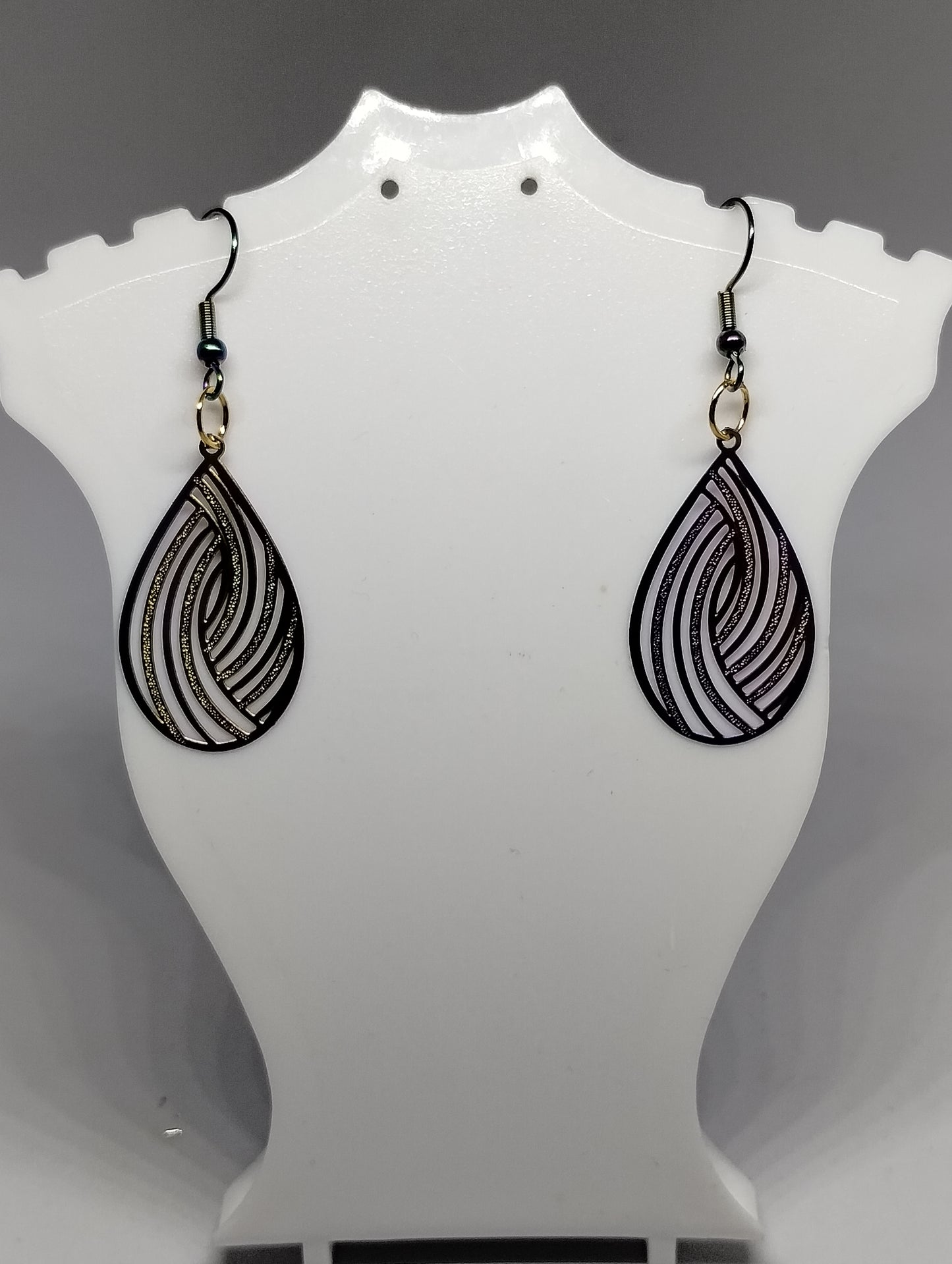 RAINBOW HEMATITE TEAR DROP EARRINGS