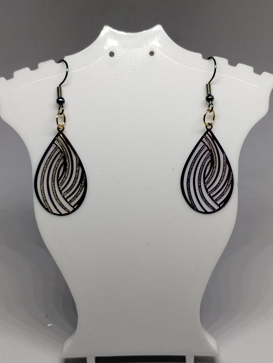 RAINBOW HEMATITE TEAR DROP EARRINGS