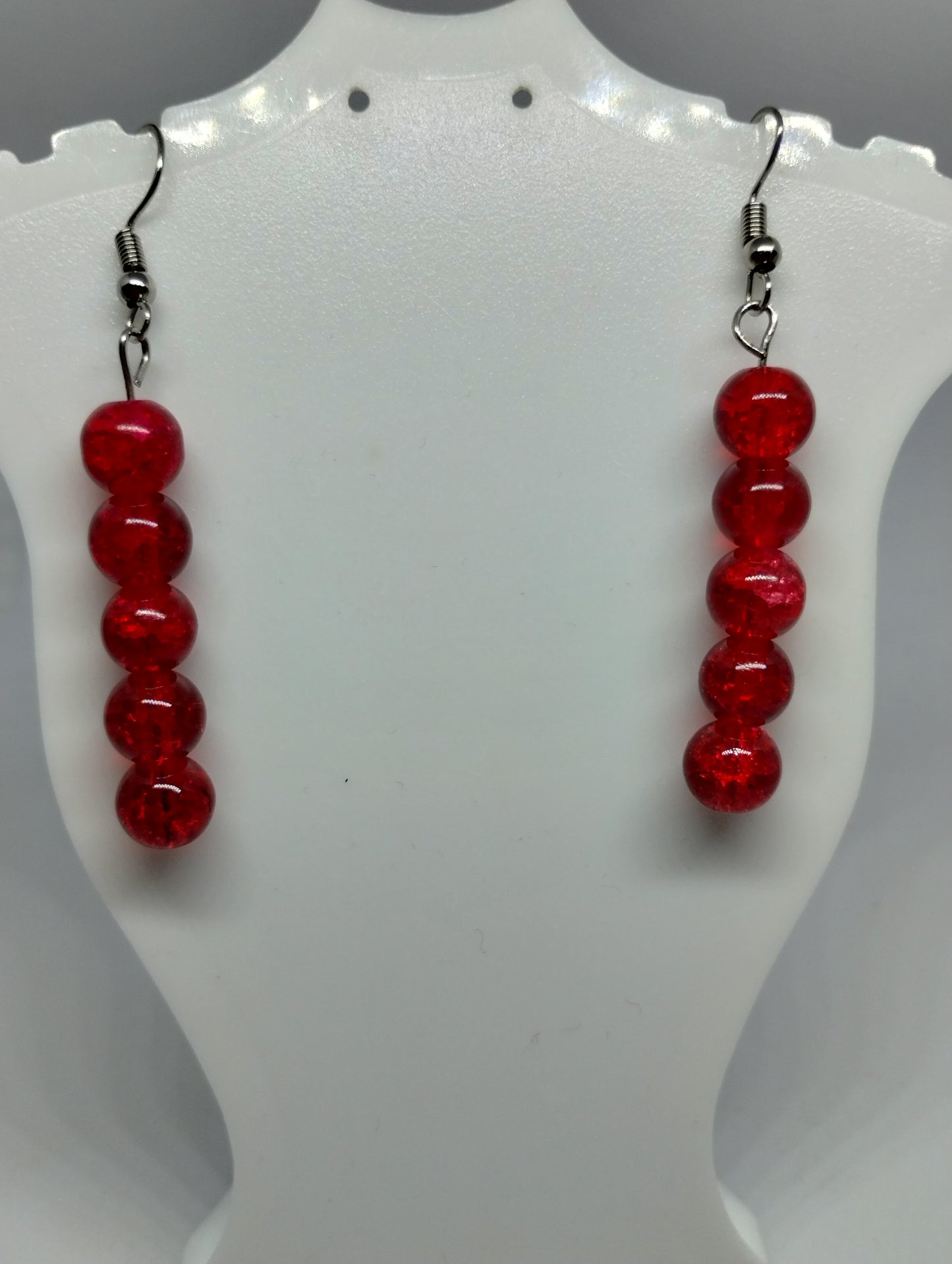 RED BRACELET AND EARRINGS SET