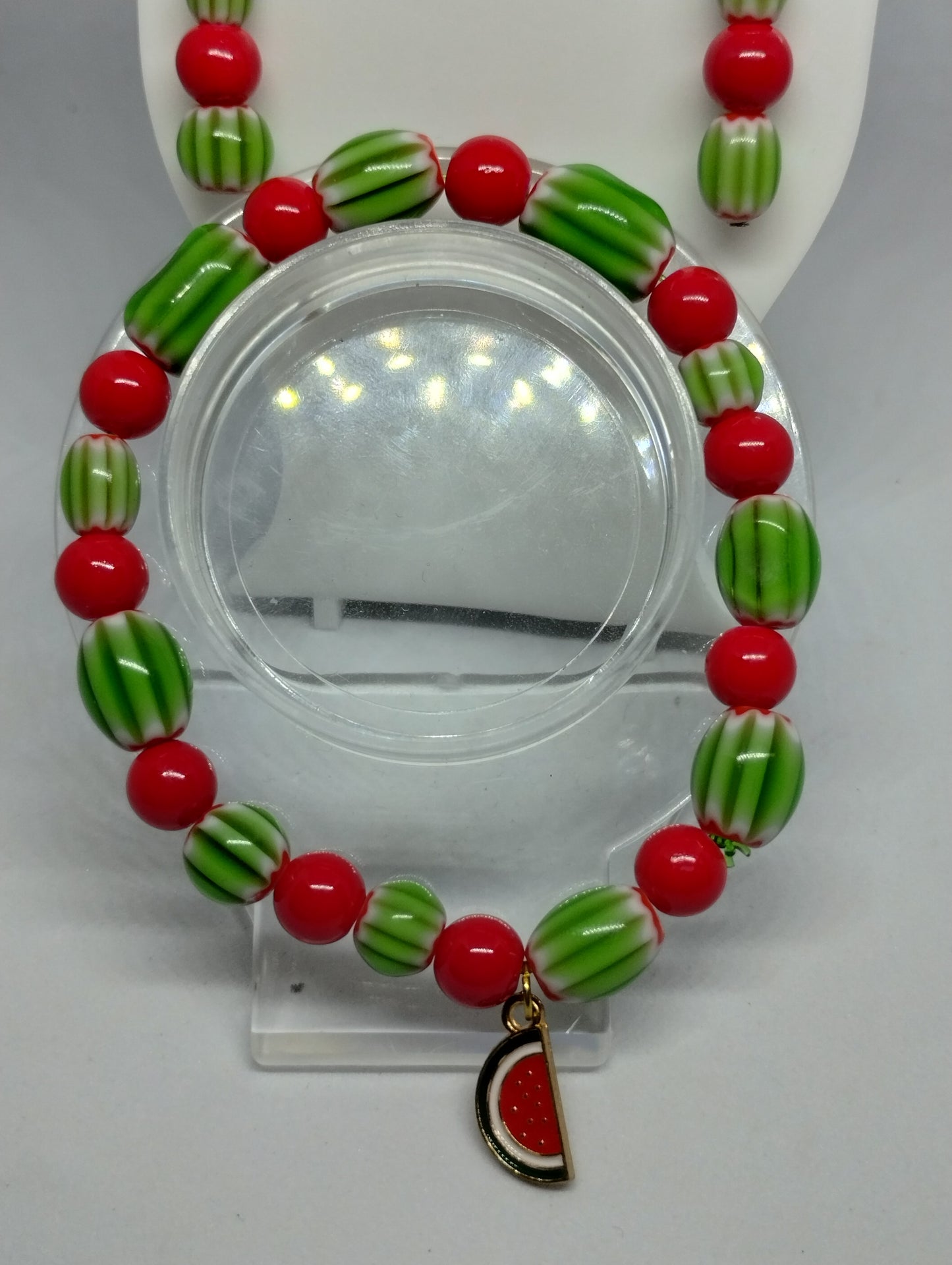 WATERMELON BRACELET AND EARRINGS SET