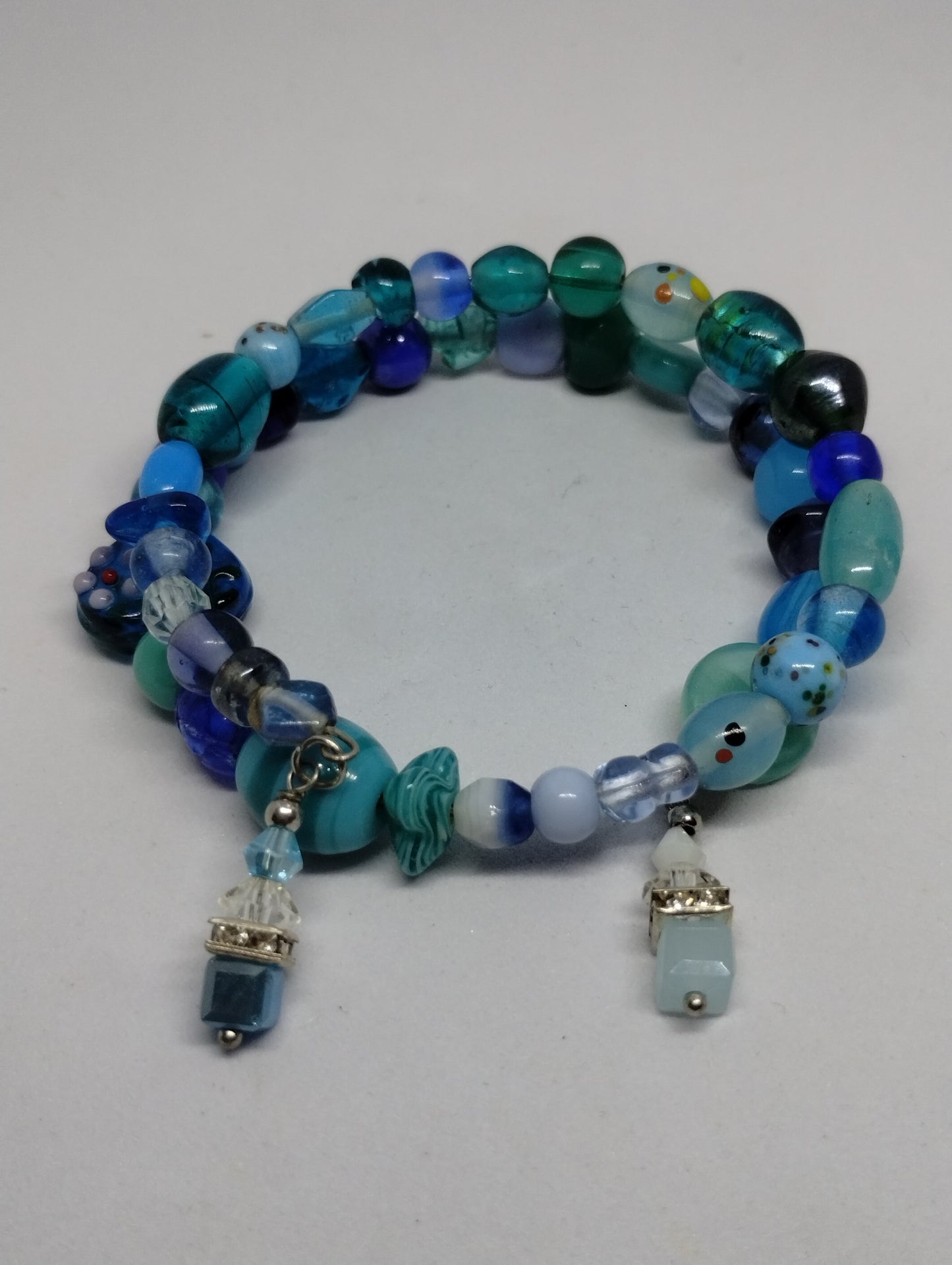 BLUE BRACELET AND EARRINGS SET