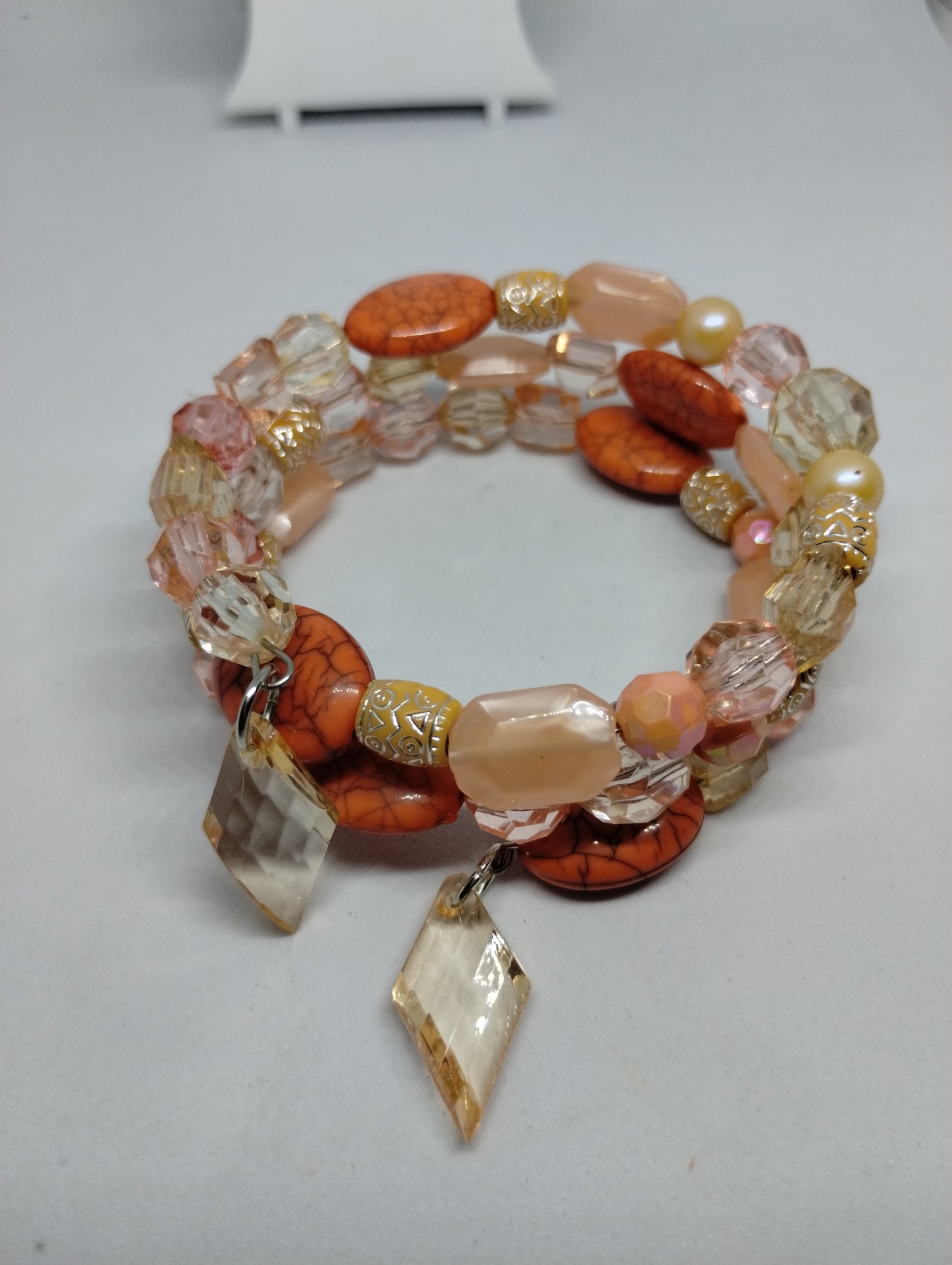 PEACH BRACELET AND EARRINGS SET