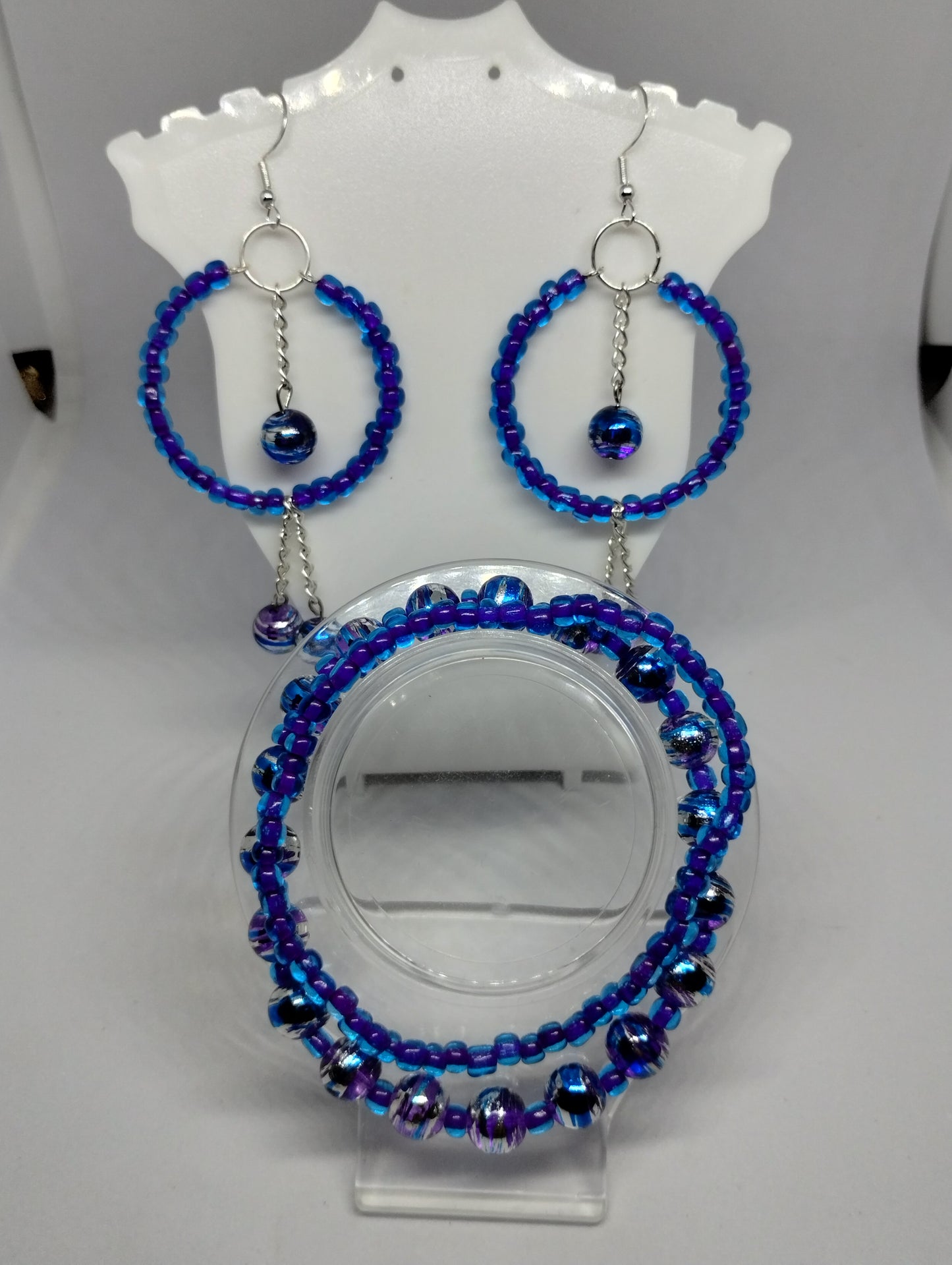 PURPLE IN THE BLUE BRACELET AND EARRINGS SET