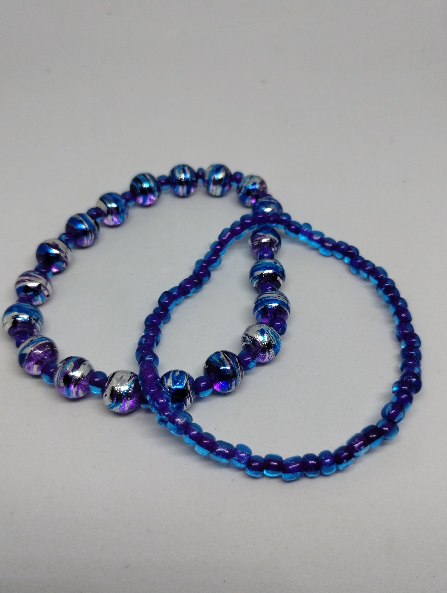 PURPLE IN THE BLUE BRACELET AND EARRINGS SET