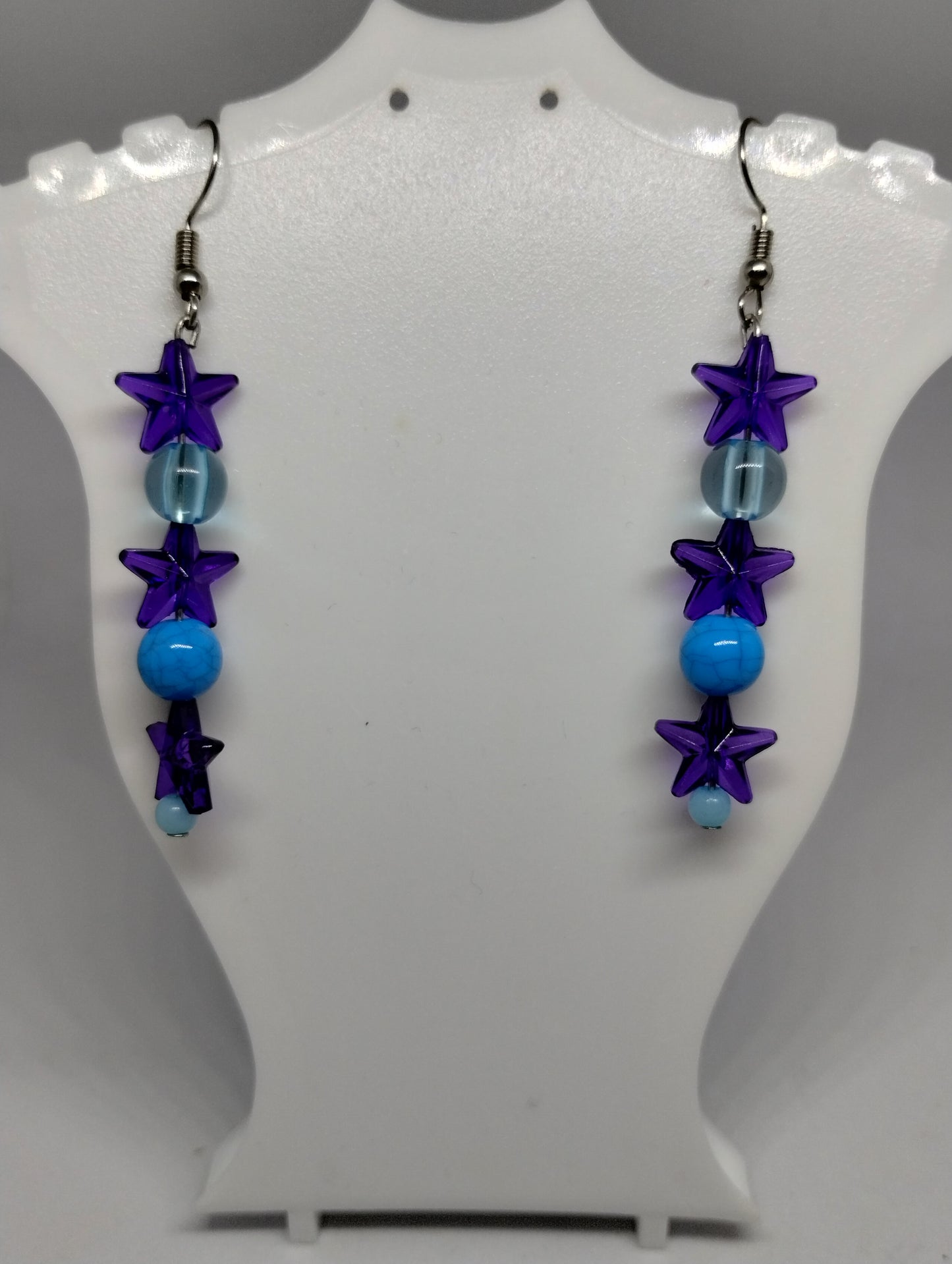 PURPLE AND BLUE BRACELET AND EARRINGS SET