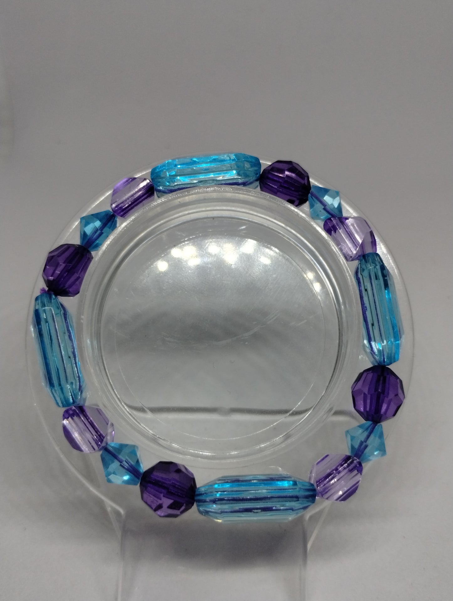 PURPLE AND BLUE BRACELET AND EARRINGS SET