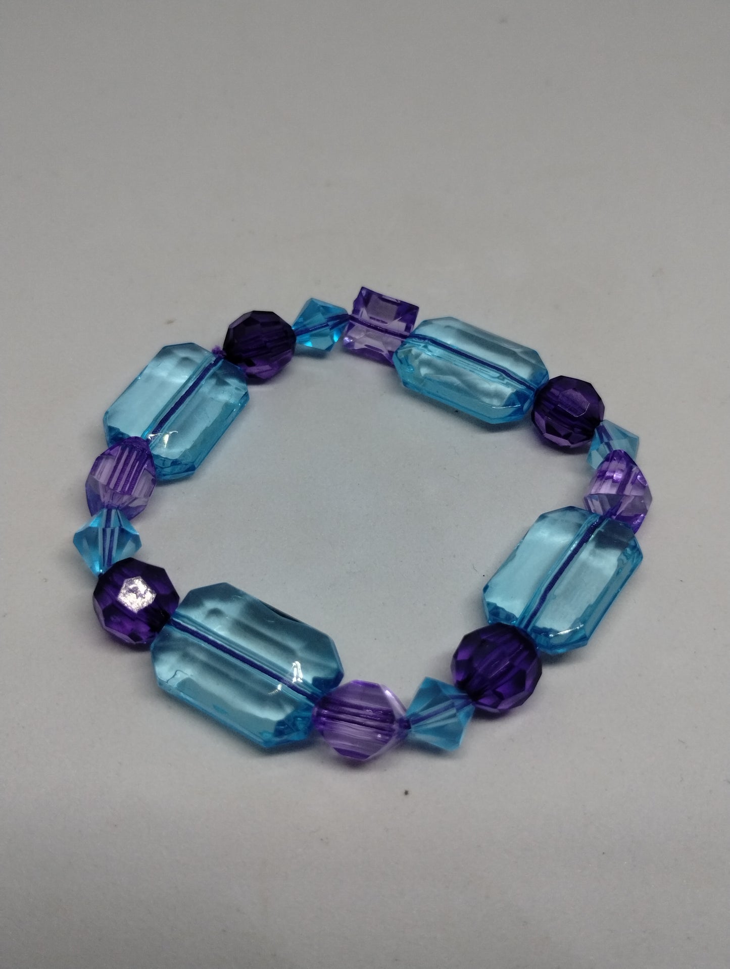 PURPLE AND BLUE BRACELET AND EARRINGS SET