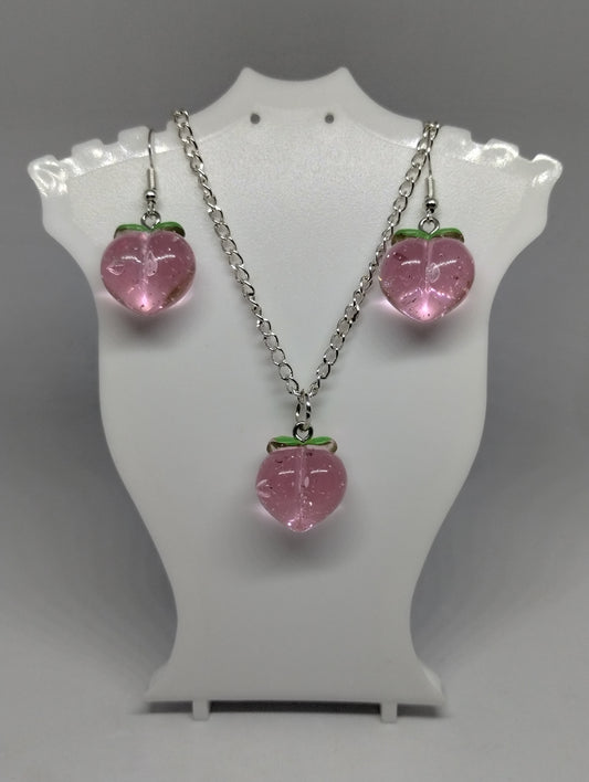 GEORGIA PEACH NECKLACE AND EARRING SET