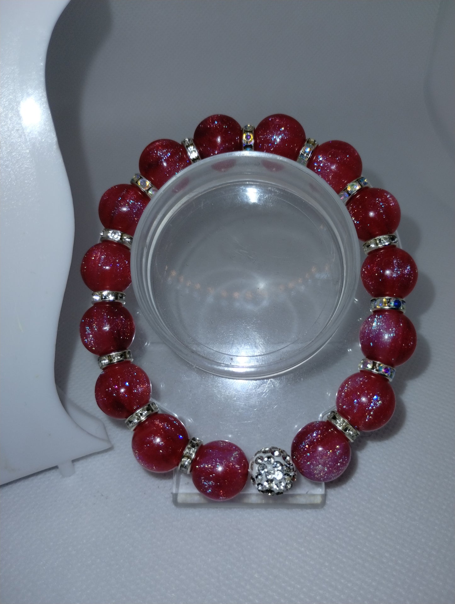 SPACE RED BRACELET AND EARRINGS SET