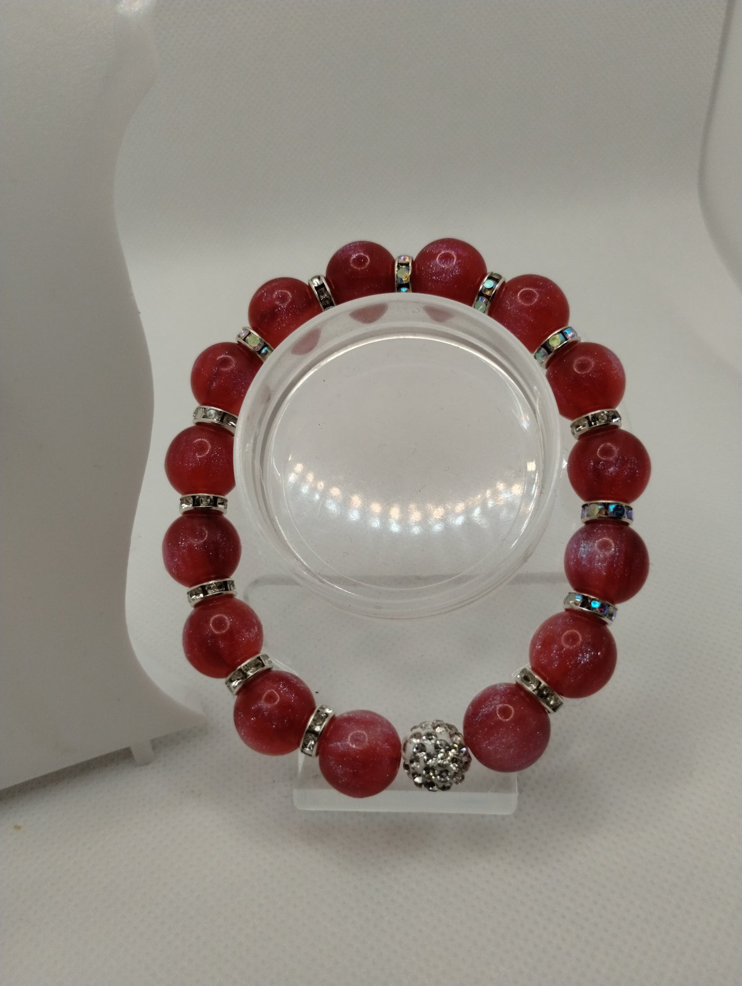 SPACE RED BRACELET AND EARRINGS SET