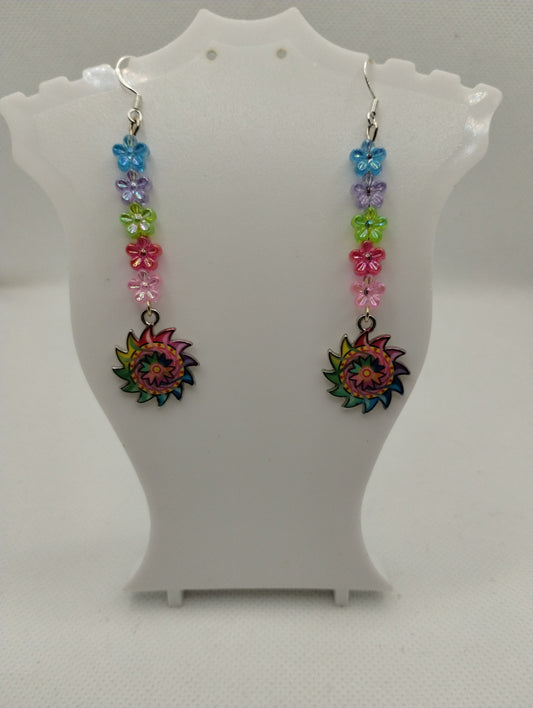 RAINBOW DRIPPING OIL GEAR EARRINGS