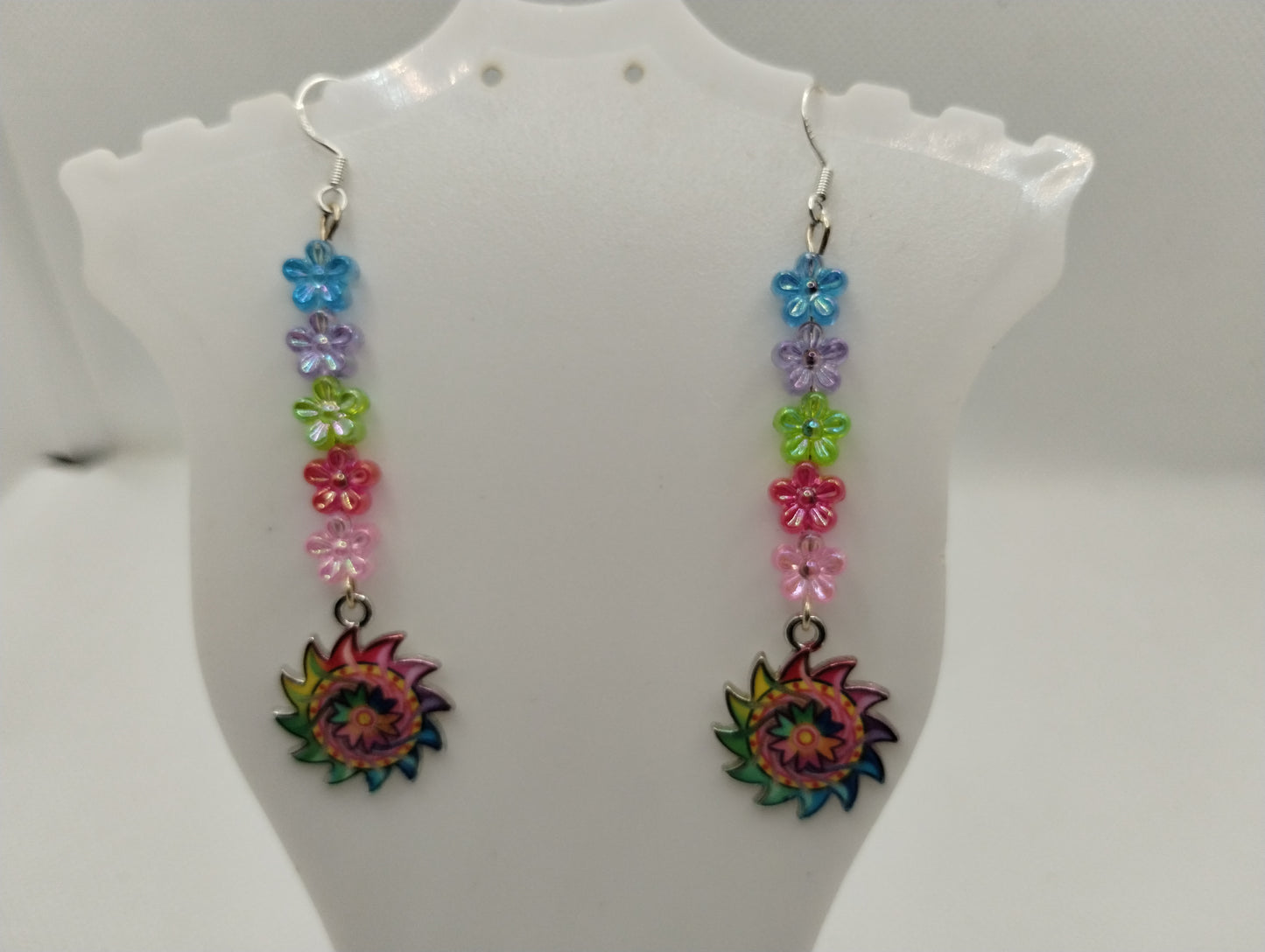 RAINBOW DRIPPING OIL GEAR EARRINGS