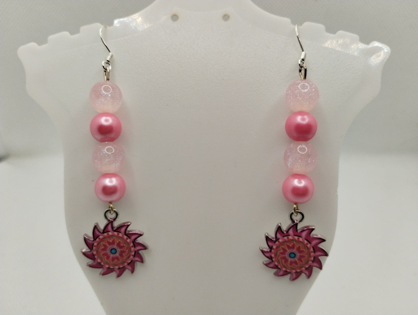 PINK DRIPPING OIL GEARS EARRINGS