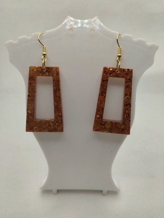 ORANGE AND GOLD EARRINGS