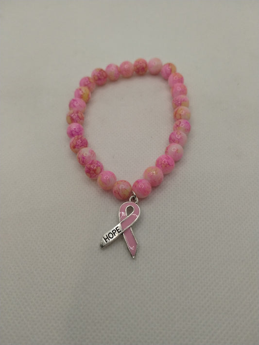 BREAST CANCER AWARENESS BRACELET AND EARRINGS SET