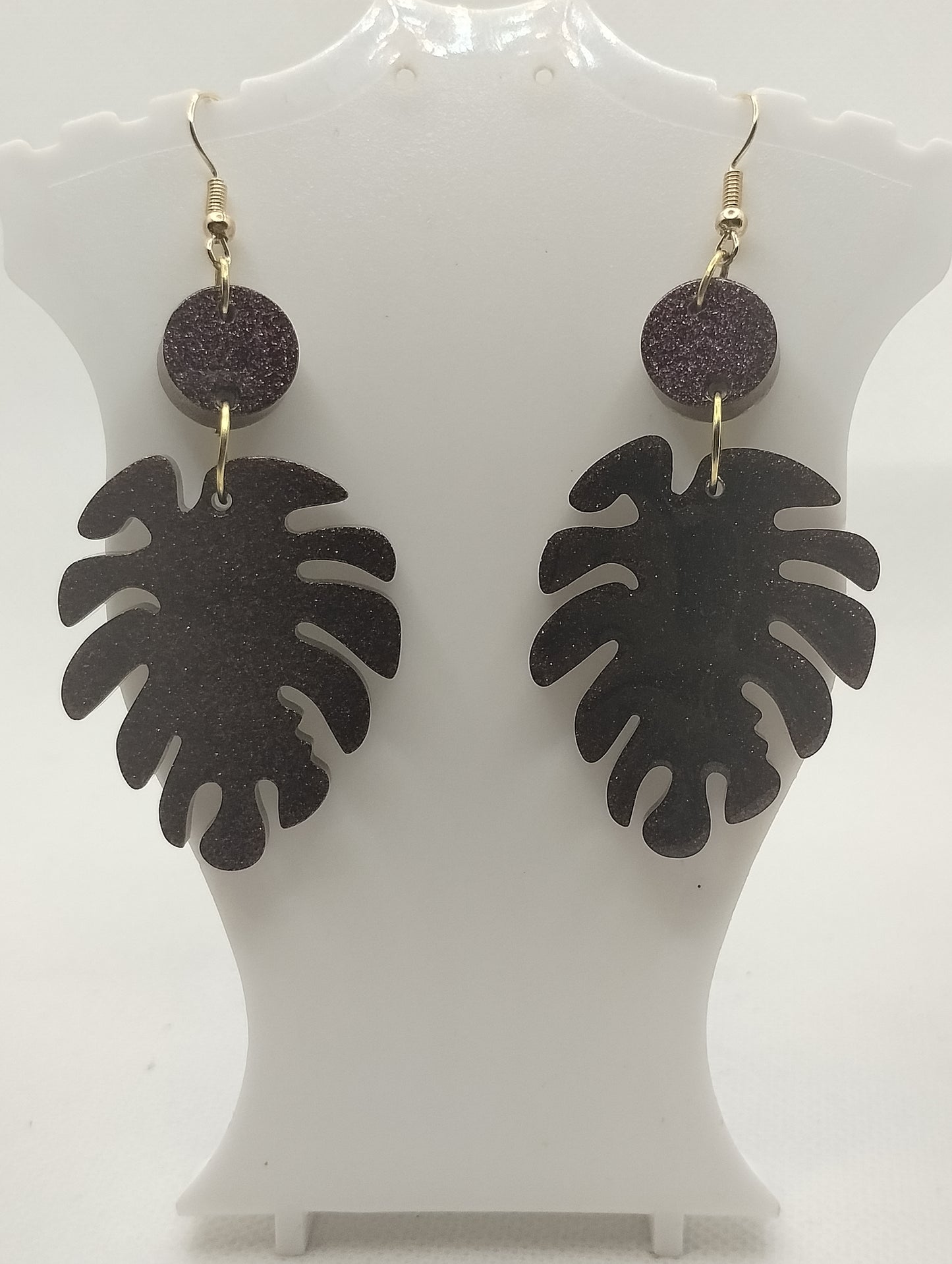 BLACK LEAF EARRINGS