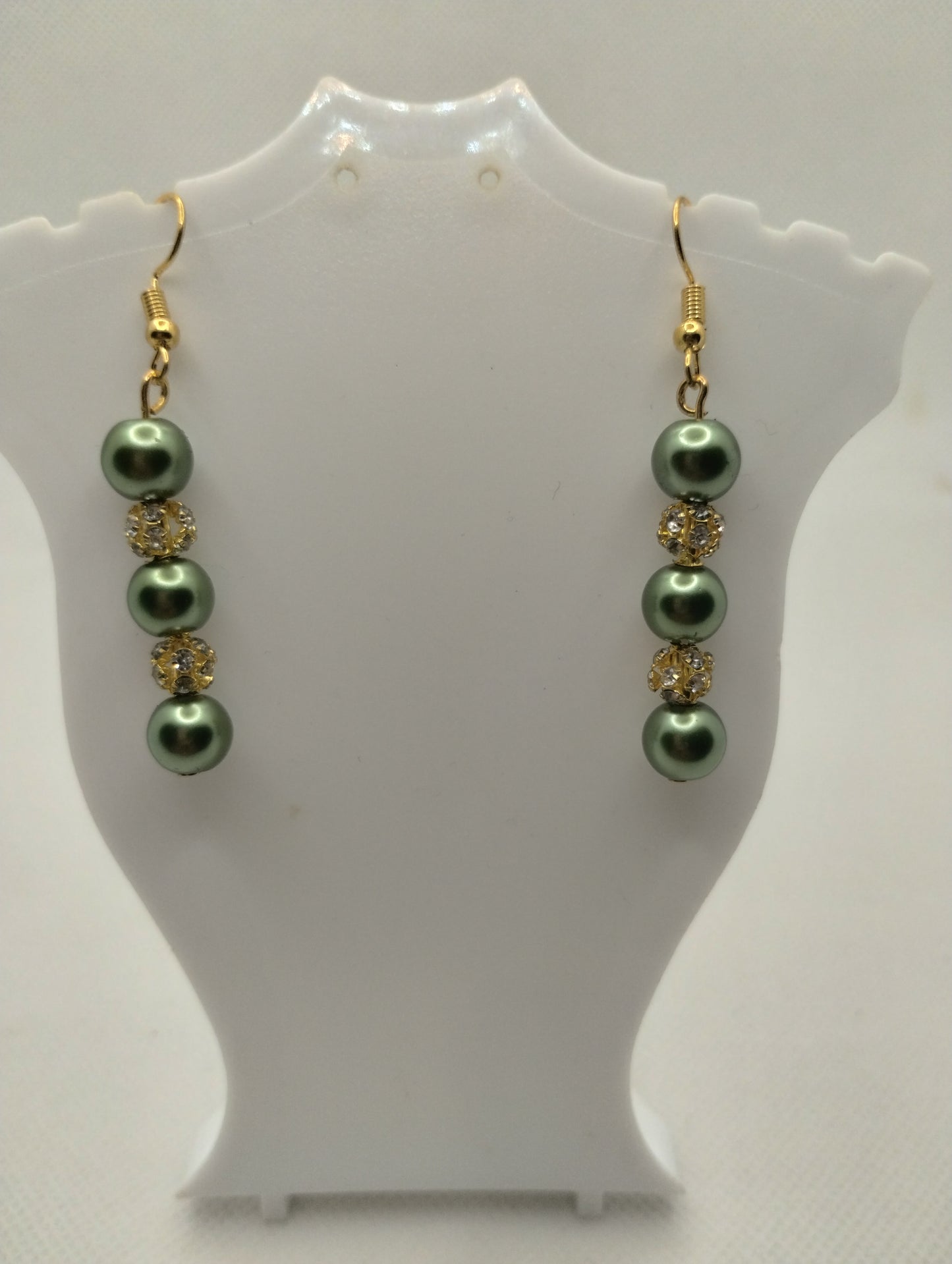 GREEN AND GOLD EARRINGS