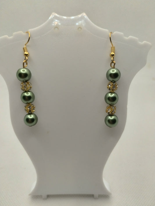 GREEN AND GOLD EARRINGS