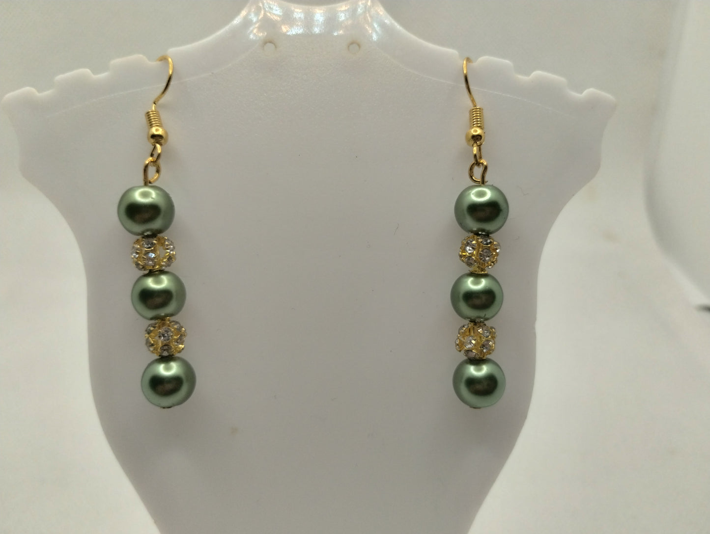 GREEN AND GOLD EARRINGS